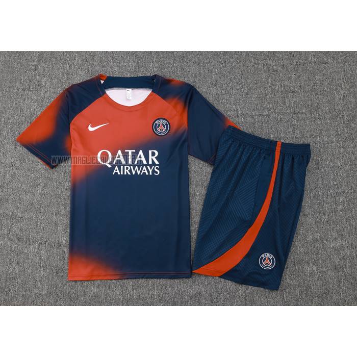 Tuta da Track del Paris Saint-Germain Manga Corta 2023-2024 Rosso y Blu - Pantalon Corto